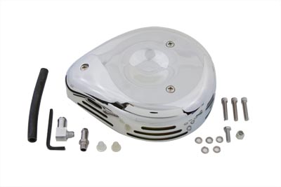 Chrome Slotted TearDrop Air Cleaner Kit 1988-up Harley Big Twin & XL