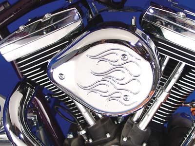 Chrome Flame Tear Drop Air Cleaner Kit for 1992-99 Harley Big Twins