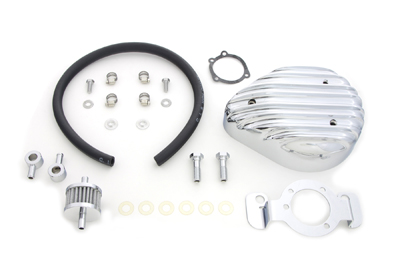 Tear Drop Finned Chrome Air Cleaner Kit for XL 1991-UP Harley