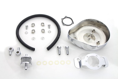 Tear Drop Finned Chrome Air Cleaner Kit for XL 1991-UP Harley