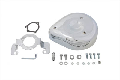 Chrome Smooth Tear Drop Air Cleaner Kit for XL 1985-87 Harley