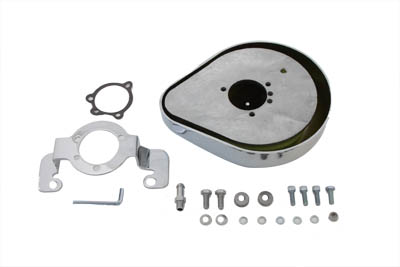 Chrome Smooth Tear Drop Air Cleaner Kit for XL 1985-87 Harley