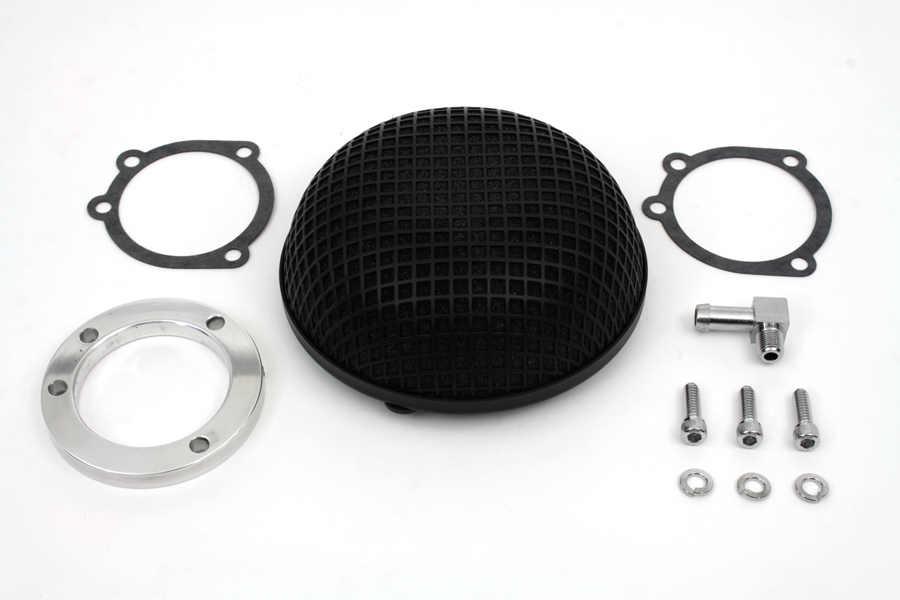 Round Mesh Air Cleaner Black for 1988-UP Big Twins & XL