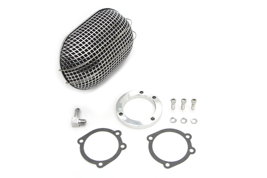 Chrome Oval Mesh Air Cleaner for 1988-UP CV Carbs