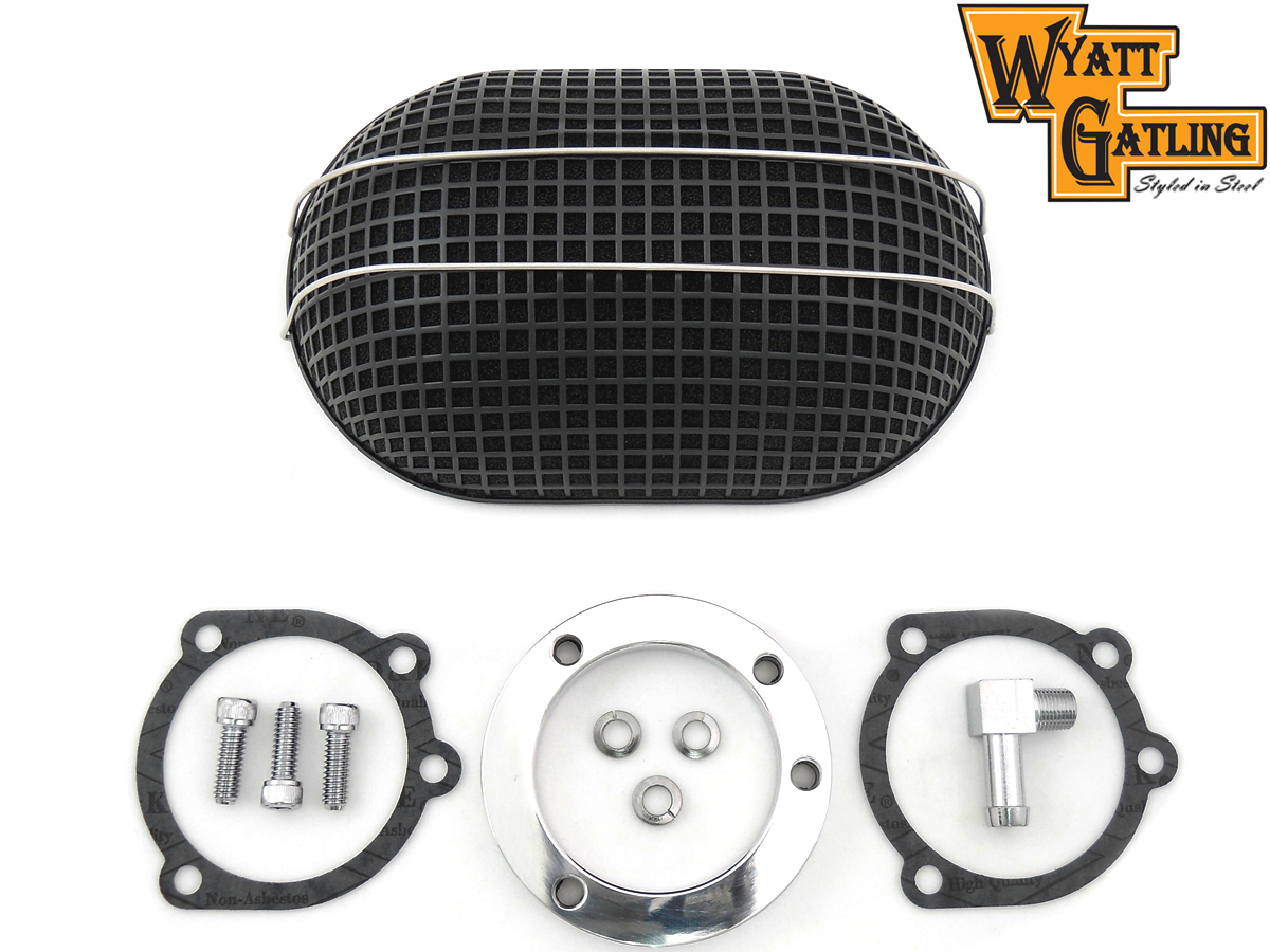 Black Oval Mesh Air Cleaner for 1989-UP CV Carbs