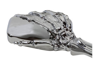 Chrome Skeleton Hand Contour Mirror Set with Bone Stems Harley