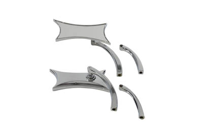 Chrome BILLET Oblique Mirrors Set w/ Short and Long Stem Harley