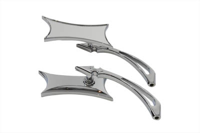 Chrome BILLET Oblique Mirrors Set w/ Short and Long Stem Harley