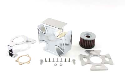 Maltese Chrome Air Cleaner Cover Kit for 1984-89 Big Twin Harleys