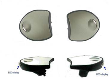 Black Fairing Mirror Set w/ LED for Harley FLHT 1996-2010