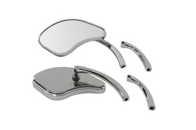 Chrome Pork Chop Mirrors Set Long & Short Stem for Big Twin & XL