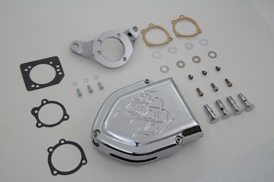 Chrome V-Charger Flames FXST & FXD 1993-2007 Air Cleaner Assembly