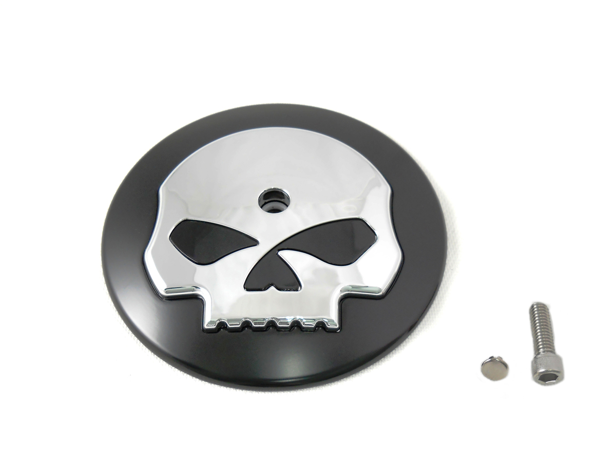 Skull Air Cleaner Cover Insert Black for 1999-UP Big Twins