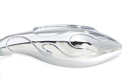 Chrome Flame Oval Mirror Set for Harley
