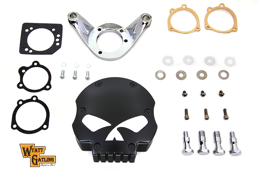 Black Skull FXD & FXST 1993-2007 Wyatt Gatling Air Cleaner Assembly