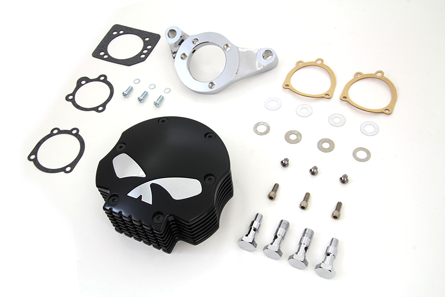 Black Skull FXD & FXST 1993-2007 Wyatt Gatling Air Cleaner Assembly