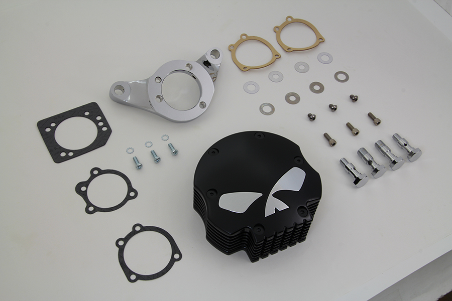Black Skull FXD & FXST 1993-2007 Wyatt Gatling Air Cleaner Assembly