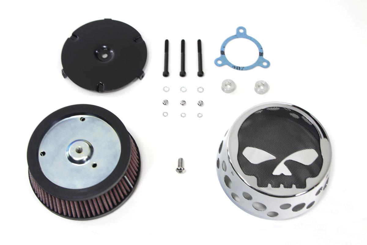 FLT 2008-UP Touring Skull Mesh Air Cleaner Kit