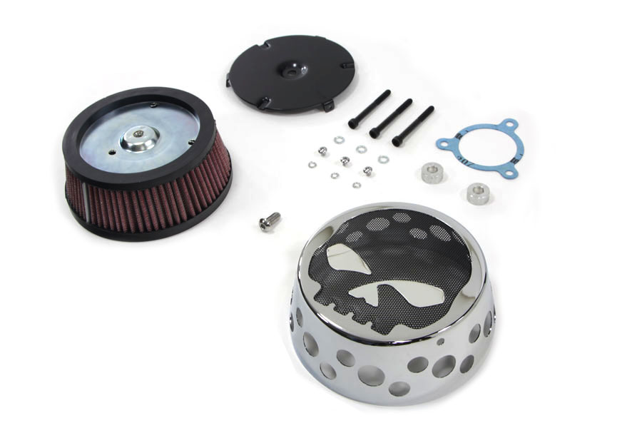 FLT 2008-UP Touring Skull Mesh Air Cleaner Kit