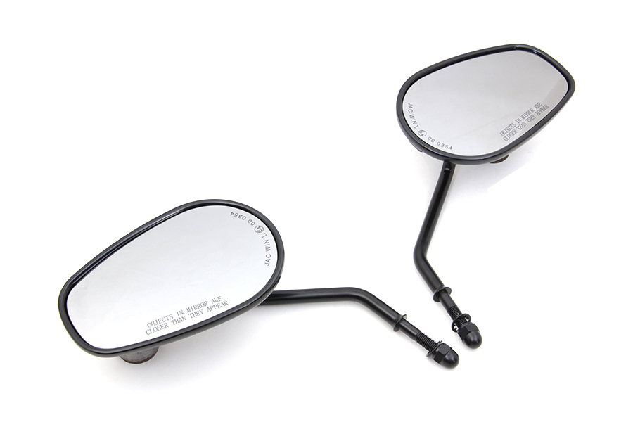 Black Rectangle Mirror Set with Short Round Stems