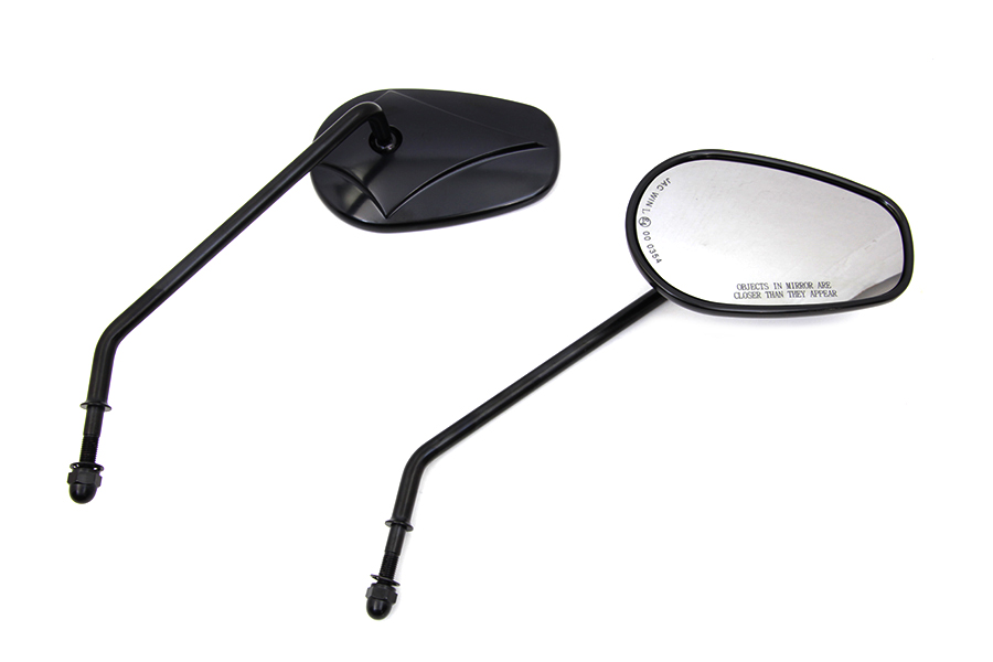 Black Rectangle Mirror Set with 9" Round Long Stems
