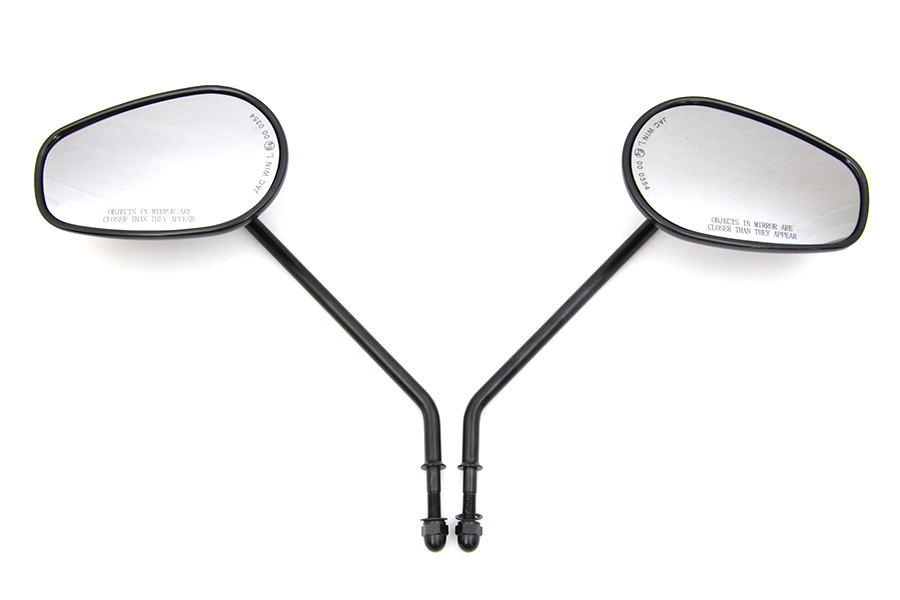 Black Rectangle Mirror Set with 9" Round Long Stems