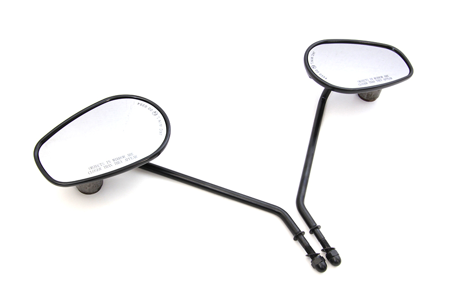 Black Rectangle Mirror Set with 9" Round Long Stems