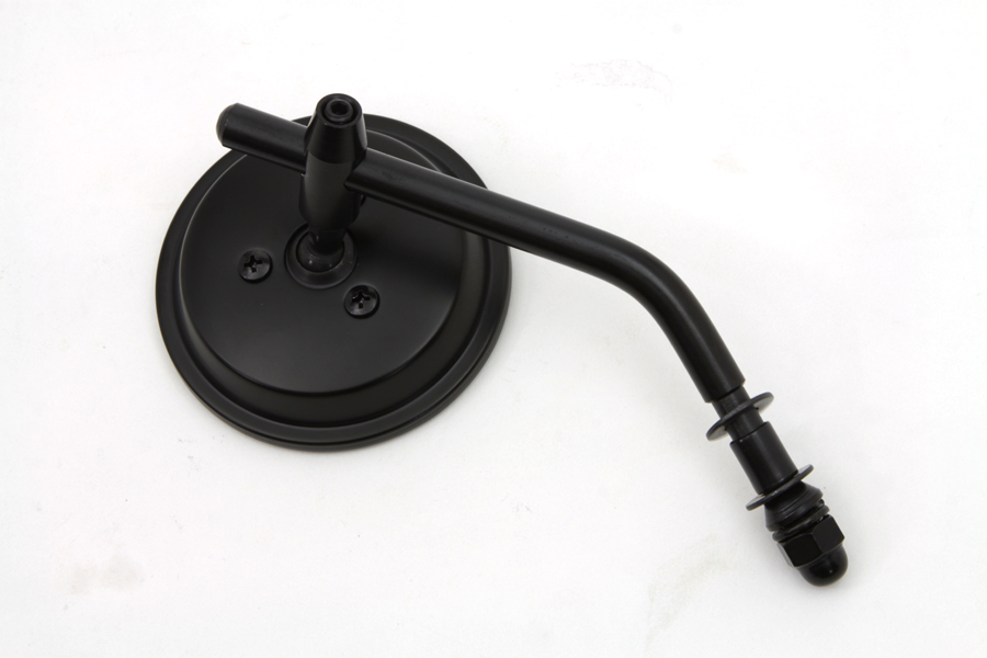3" Round Mini Mirror with Stock Stem, Black