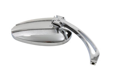 Chrome Oval Mirror with Billet Maltese Stems for Harley