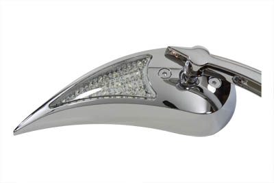 Chrome Billet Tear Drop Mirrors Set with LED for Harley