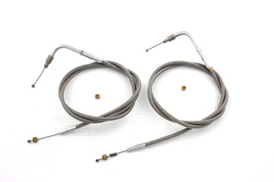 42" Stainless Steel Throttle and Idle Cable Set for 1996-01 S&S E & G