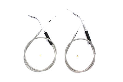 Stainless Steel Throttle and Idle Cable Set with 38.83" Case