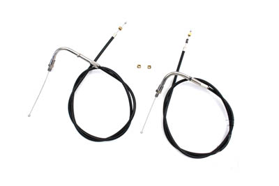 34.92" Black Throttle and Idle Cable Set for Harley 1990-95 Big Twins