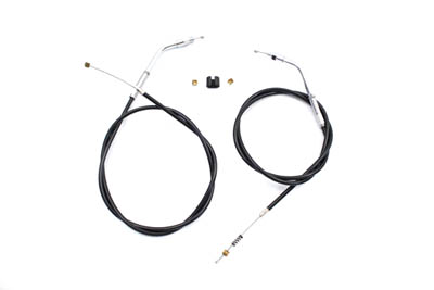 Black Throttle and Idle Cable Set with 36.81" Casing 1981-89 Big Twins