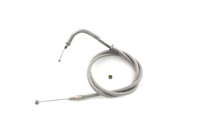 Braided Stainless Steel Throttle Cable w/ 33\" Casing 1976-80 Harleys