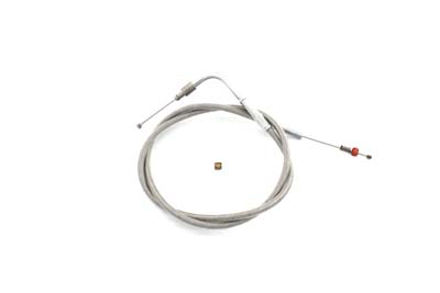 Braided Stainless Steel Idle Cable w/ 34" Casing for 2001-UP Big Twins