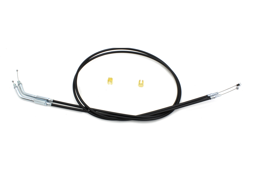 Black Throttle and Idle Cable Set with 45 Elbow for 1981-89 Models