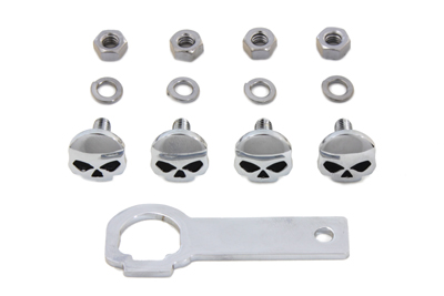 License Plate Frame Mount Bolt Kit Skull Style