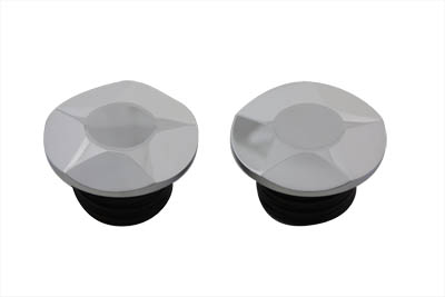 Chrome Lone Star Low Profile Gas Caps Set for 1996-up Harley & Customs