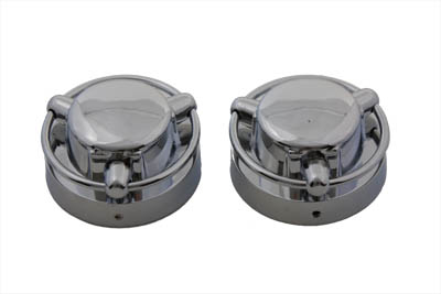 Chrome Satellite Style Gas Caps for 1973-up Harley & Customs