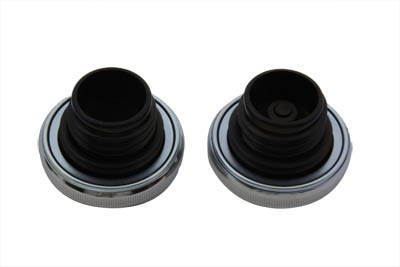 Ratcheting Style Chrome Steel Gas Caps Set for 1983-1995 FX & FL