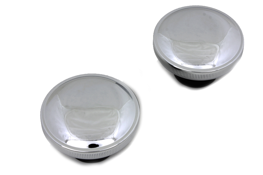 Ratcheting Style Chrome Steel Gas Caps Set for 1983-1995 FX & FL