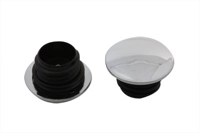 Chrome Low Profile Gas Caps Set for 1983-95 FXST & FLST