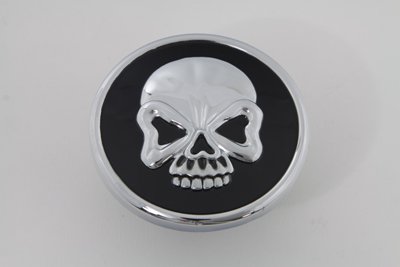 Chrome Black Skull Style Gas Cap Vented for 1979-UP Big Twins & XL