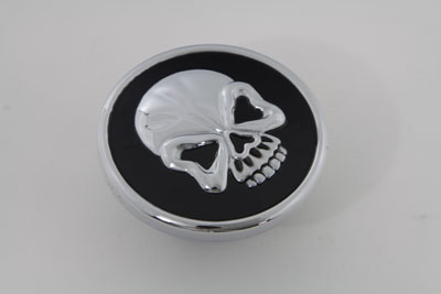 Chrome Black Skull Style Gas Cap Vented for 1979-UP Big Twins & XL