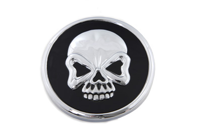 Skull Style Gas Cap Vented Black Chrome for 1979-UP Big Twins & XL