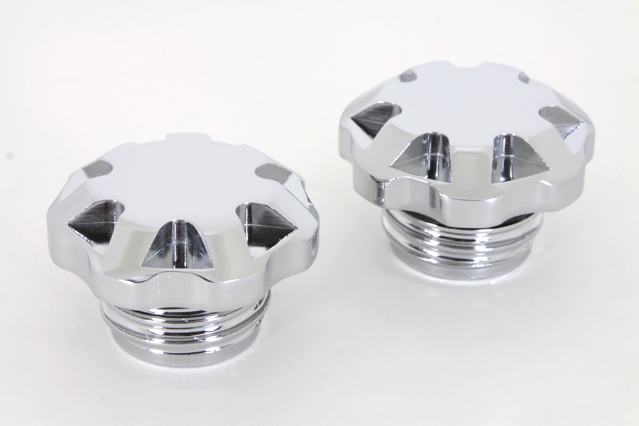 Tri-Bar Style Vented and Non-Vented Gas Cap Set for 1996-UP Softails