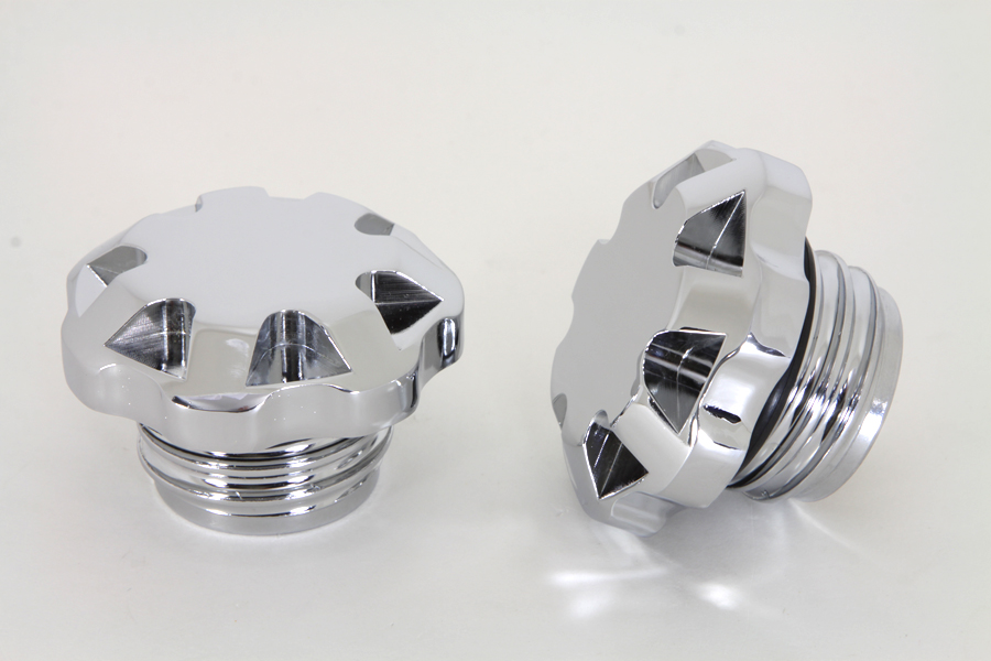 Tri-Bar Style Vented and Non-Vented Gas Cap Set for 1996-UP Softails