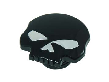 Skull Gas Cap Black with Chrome Eyes for 1992-UP XL & FXD