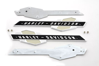 Gas Tank Emblems with Black/Silver Lettering for FL 1963-1965